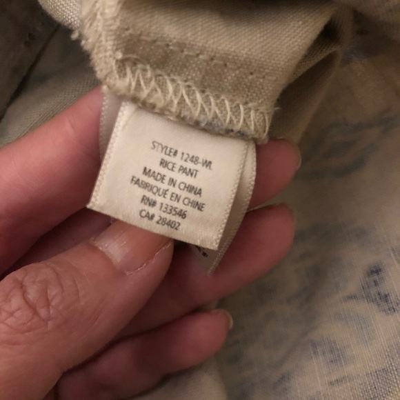 Ecru ikat rice pant linen blend size 2 - Picture 5 of 5